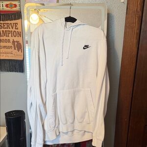 Nike Men's Hoodie in White with Black Logo
